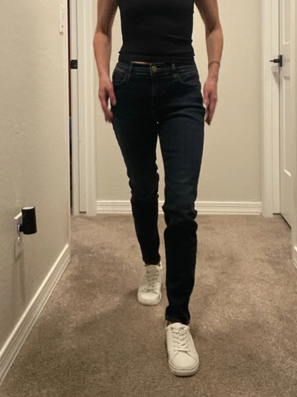 FRAME Le High Skinny Jeans Dark Wash High Rise Stretch 25